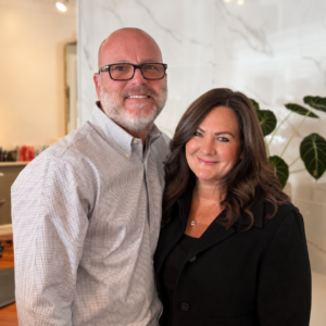 owners Image of salon owners Jim and Morgan
